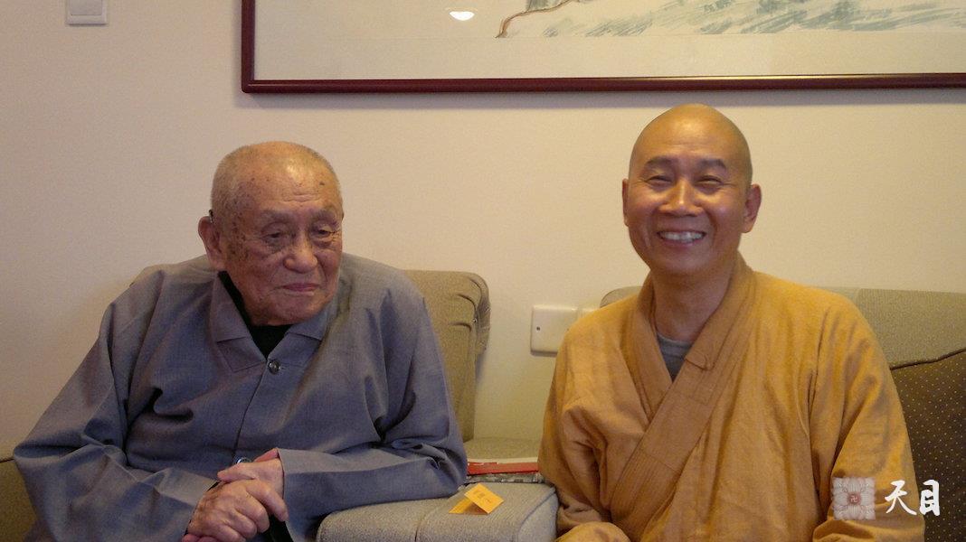 20120215圣观法师和梦参长老相聚在在深圳