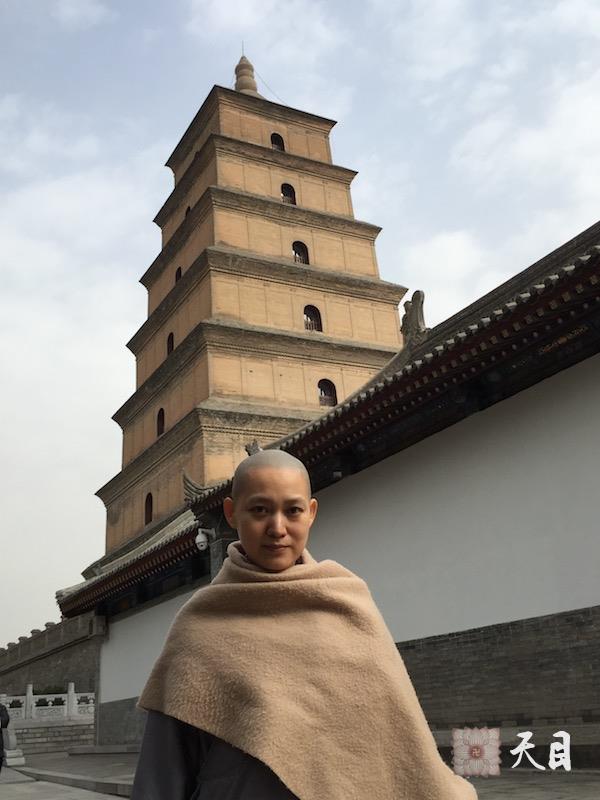20150215果实法师带领果芳居士到西安大慈恩寺瞻仰大雁塔1