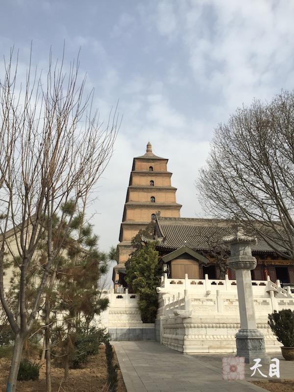 20150215果实法师带领果芳居士到西安大慈恩寺瞻仰大雁塔2
