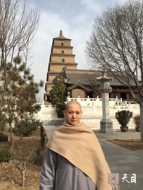 20150215果实法师带领果芳居士到西安大慈恩寺瞻仰大雁塔1