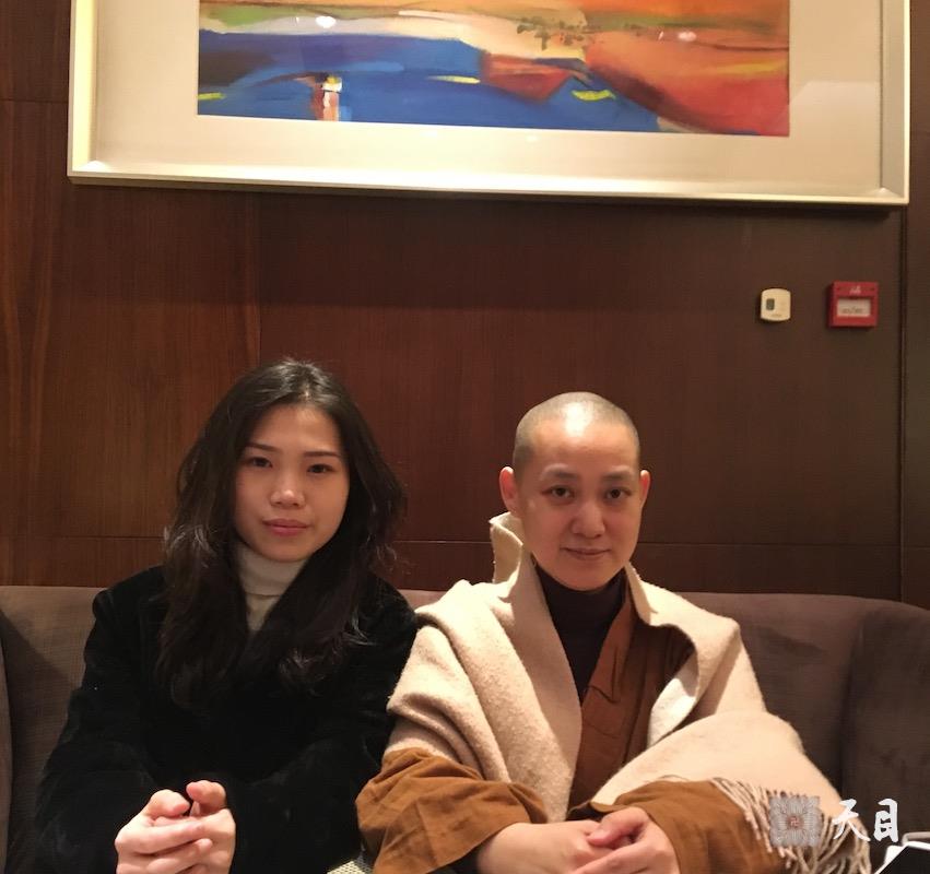 20170308果实法师和常彩常芳心婵居士在广州喜来登给恩师圣观法师祈福