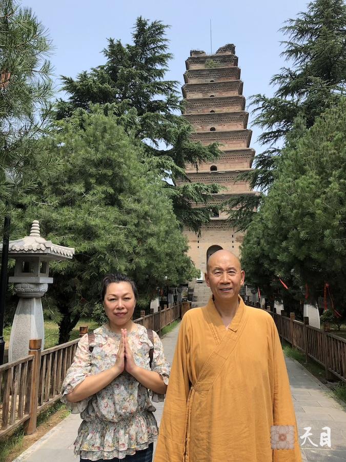 20180814圣观法师带领果实法师等弟子在西安净土宗祖庭香积寺参学