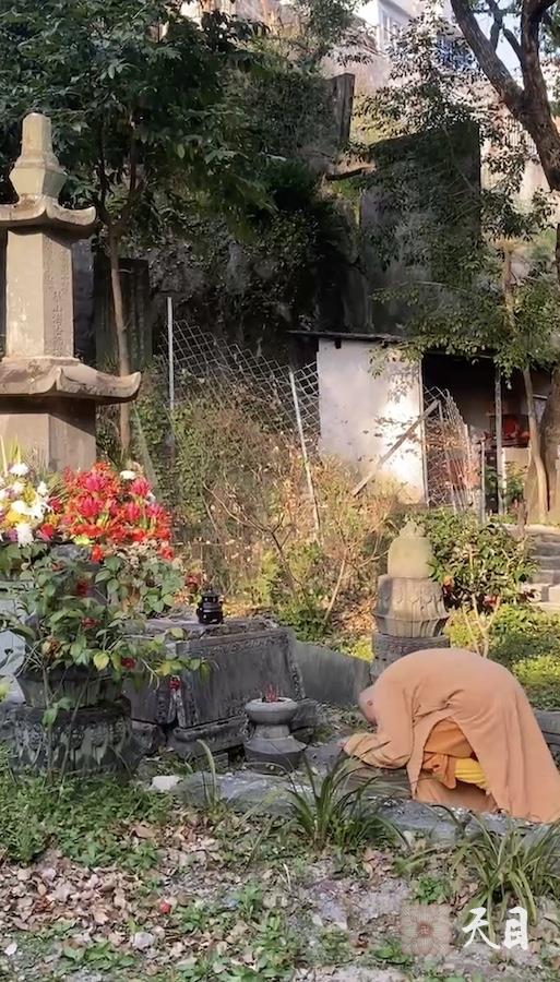 20250406圣观法师带领常和常无居士参访温州乐清白鹤寺瞻仰华山海法师塔6